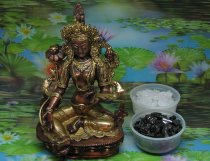 * Orgon Tara vrouwelijke Boeddha brons 20 cm